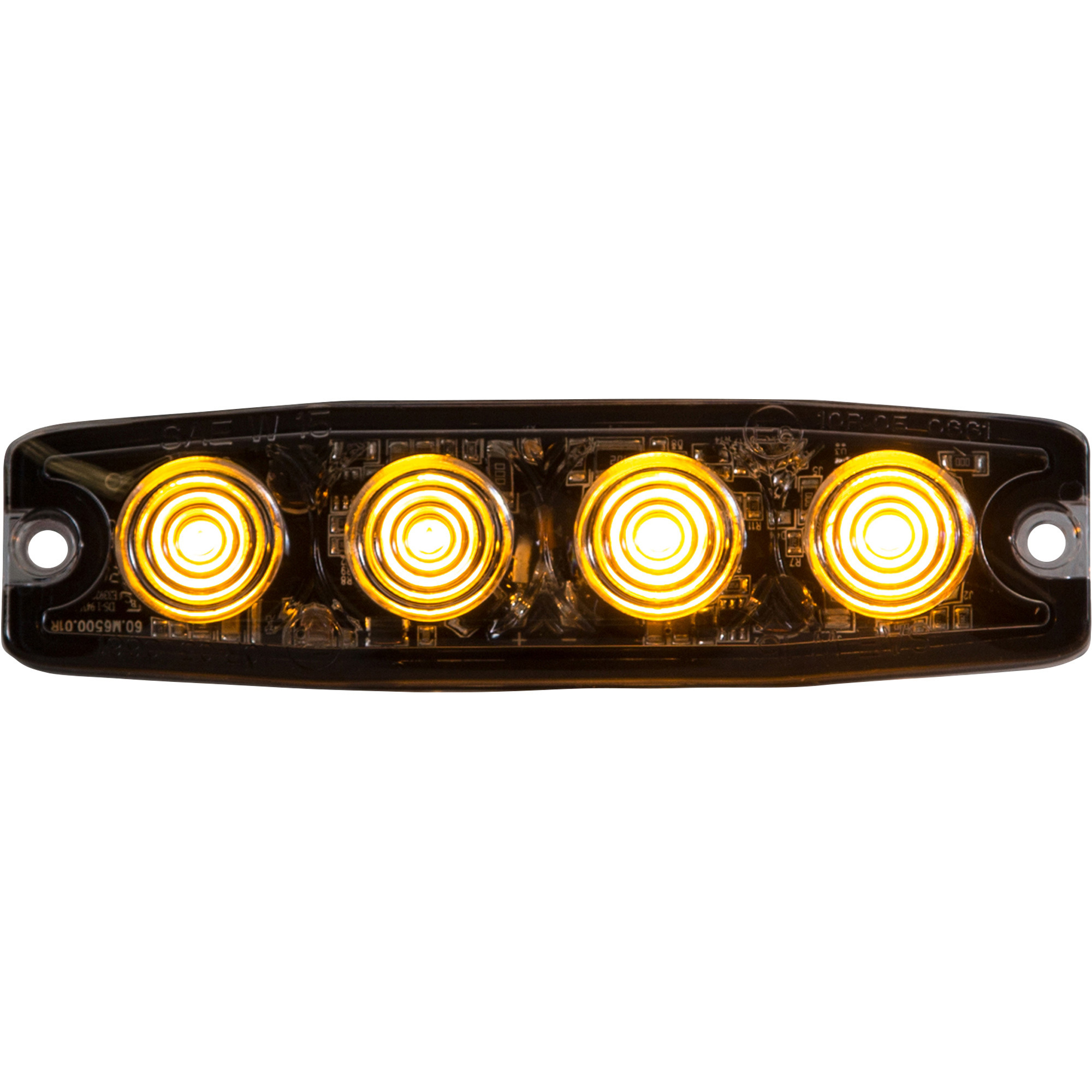 Buyers Products, 4.5in. LED Emergency Warning Flash Work Truck Strobe Light, Light Type LED, Color Amber, Lens Material Polycarbonate, Model# 8892240